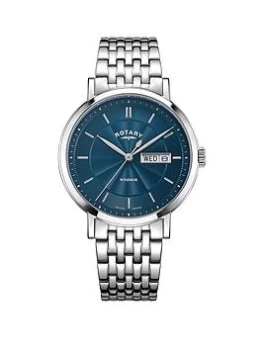 Image of Mens Rotary GS05423-01 Windsor Day Date Black Strap Wristwatch