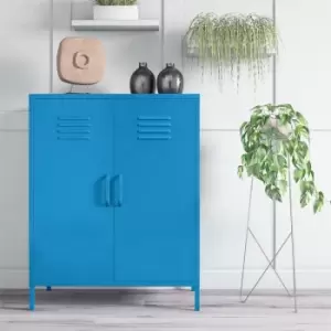 image of Cache 2 Door Metal Locker Storage Cabinet Blue By Novogratz