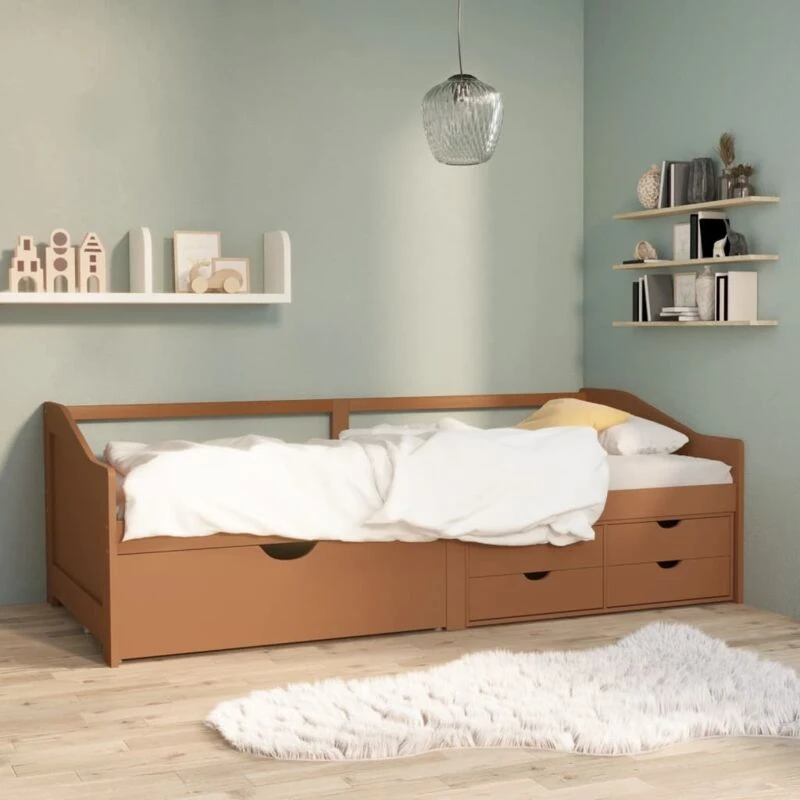 Image of VIDAXL 3-Seater Day Bed without Mattress Honey Brown Solid Pinewood 90x200cm Vidaxl 8720286579299