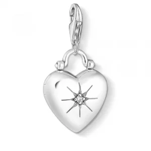 image of THOMAS SABO Sterling Silver Cubic Zirconia Heart Locket Medallion...