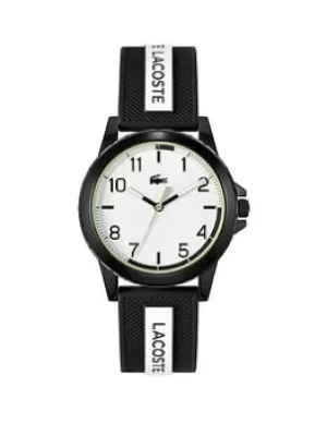 image of Lacoste White Dial Black and White Strap Kids/Teen Watch, Black