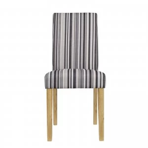 Image of Lorenzo Set of 2 Striped Fabric Dining Chairs
