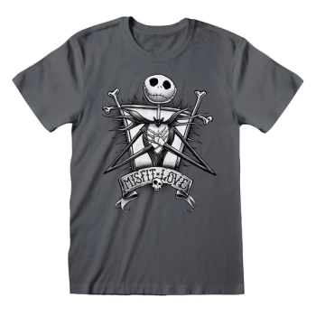 Image of Nightmare Before Christmas - Misfit Unisex Large T-Shirt - Charcoal