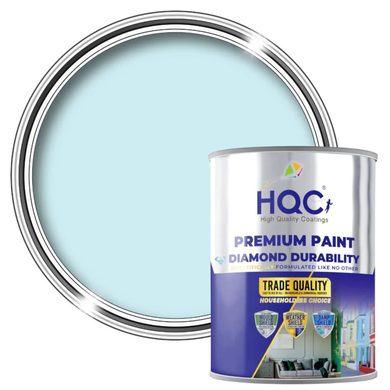 Image of HQC PAINTS Barn Paint - 5L - Best Exterior Wood Paint for Barns, Fences & Gates in Light Blue Light Blue Unisex 5L