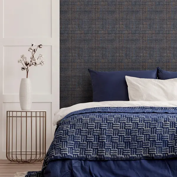 Image of Arthouse Country Tweed Wallpaper Navy