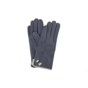 image of Eastern Counties Leather Womens/Ladies Gaby Faux Suede Touch Screen Gloves (One size) (Navy)