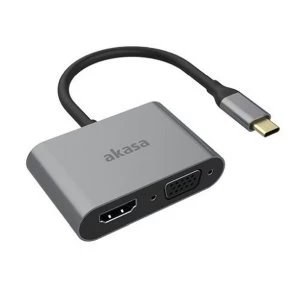 image of Akasa USB-C to HDMI & VGA 2-In-1 Adapter