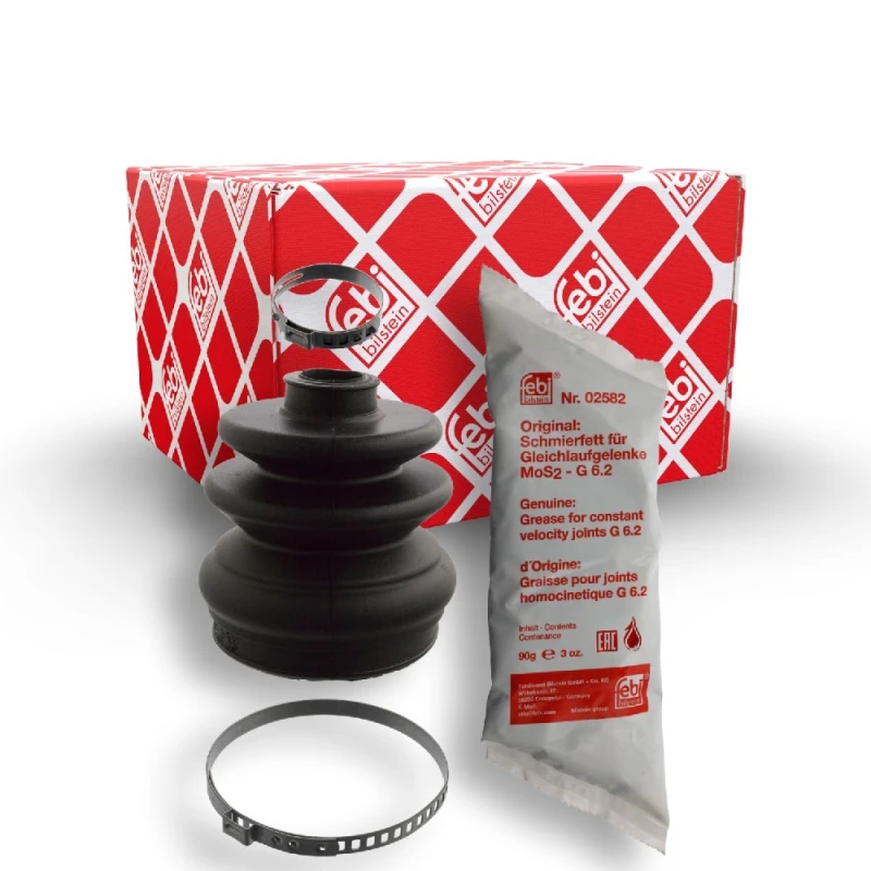 Image of FEBI BILSTEIN 18771 CV Boot Front Axle, Rubber, with grease Rubber Bellow,drive shaft (194)