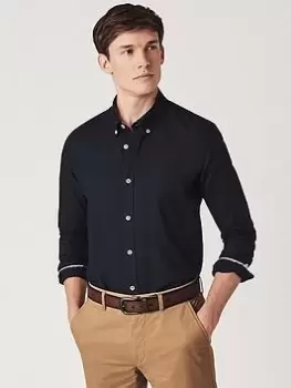 Image of Crew Clothing Crew Slim Fit Oxford Shirt - Navy Blue, Navy Blue, Size 2XL, Men