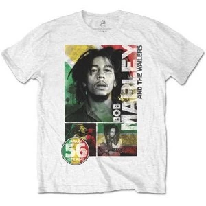 Image of Bob Marley - 56 Hope Road Rasta Unisex Large T-Shirt - White