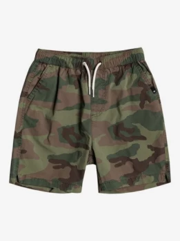 image of Taxer - Elasticated Shorts for Boys 8-16 - Brown - Quiksilver