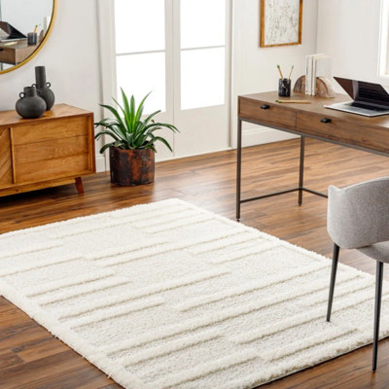 Image of Livabliss Shaggy Modern Plush Pile Beige/ivory Bahrani Area Rug 120 X 170 Cm - Easy Care, Non Shedding, Ideal For Living Room & Bedroom