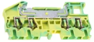 image of Phoenix Contact St 2,5-Quattro-Pe Terminal Block, Din Rail, 4Pos, 12Awg