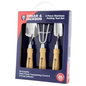 Image of Spear and Jackson 3 Piece Stainless Steel Mini Potting Tool Set