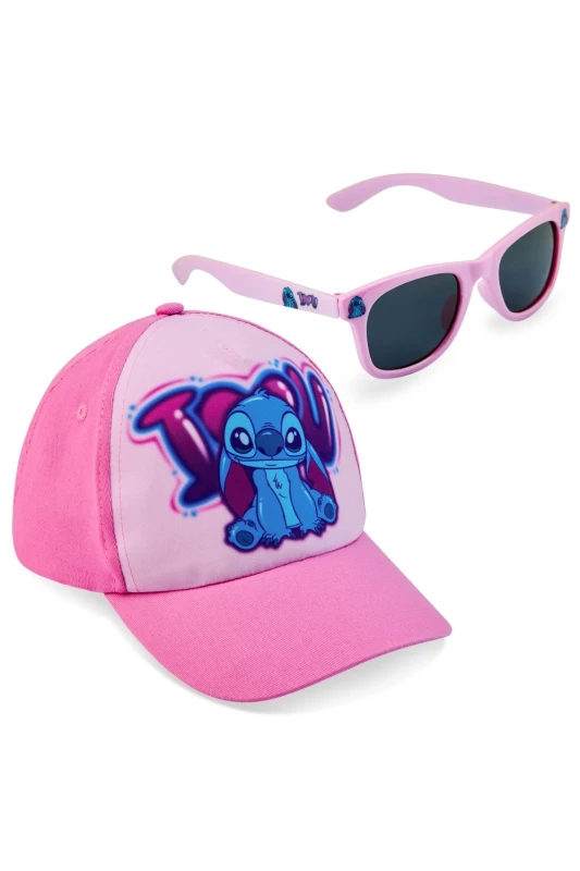 Image of Disney Stitch Cap & Sunglasses Set Pink female