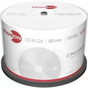 Image of Primeon 2761102 Blank CD-R 80 700 MB 50 pc(s) Spindle Silver matte surface