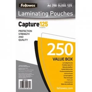 Image of Fellowes Laminate sheet A4 125 micron glossy 250 pcs