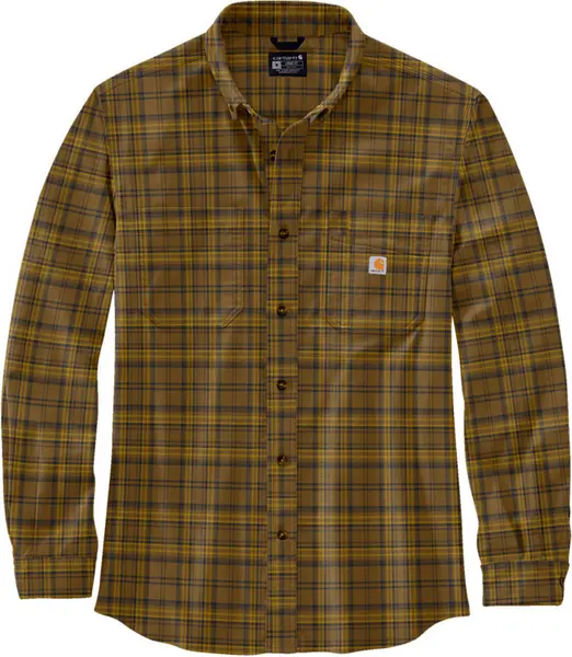 Image of Carhartt Midweight Flannel Plaid Shirt, brown, Size 2XL