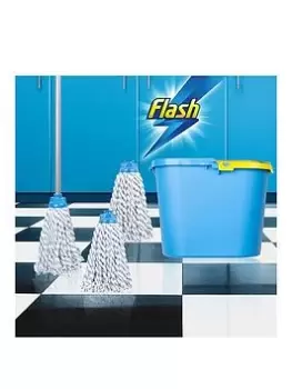 image of Flash Duo Mop With 2 Mop Head Refills And Mop Bucket