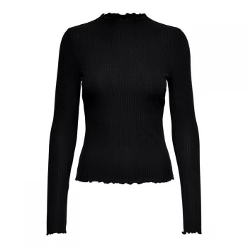 Image of Only Neck T Shirt - Black
