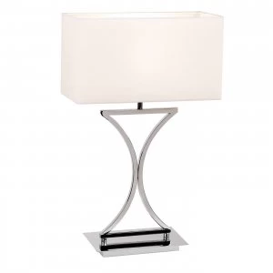 image of Table Lamp Chrome, White Tc Fabric, E14