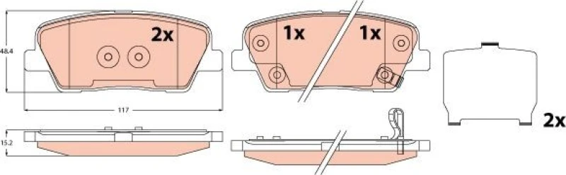 Image of Brake pad set TRW GDB2621