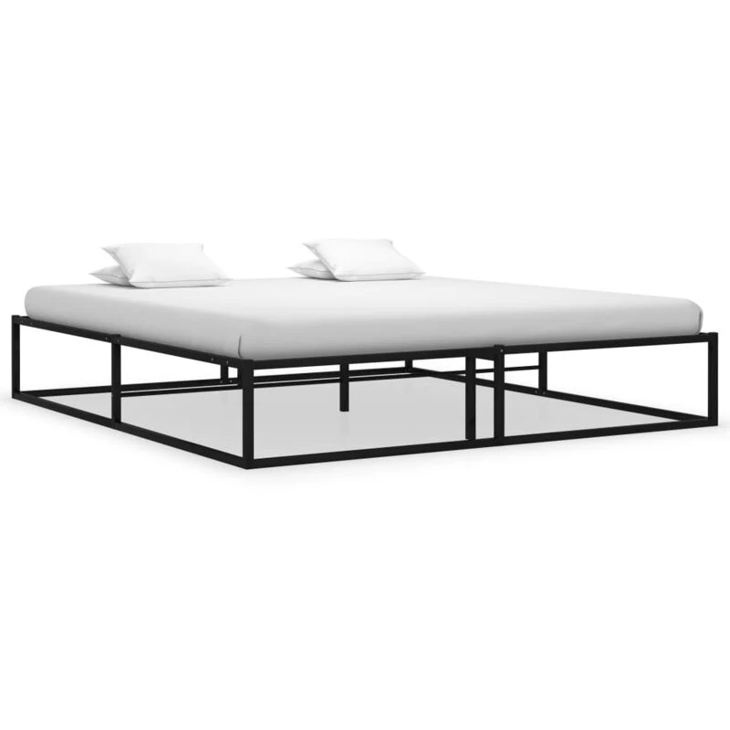 Image of VIDAXL Bed Frame without Mattress Black Metal 200x200cm Vidaxl 8720286162606