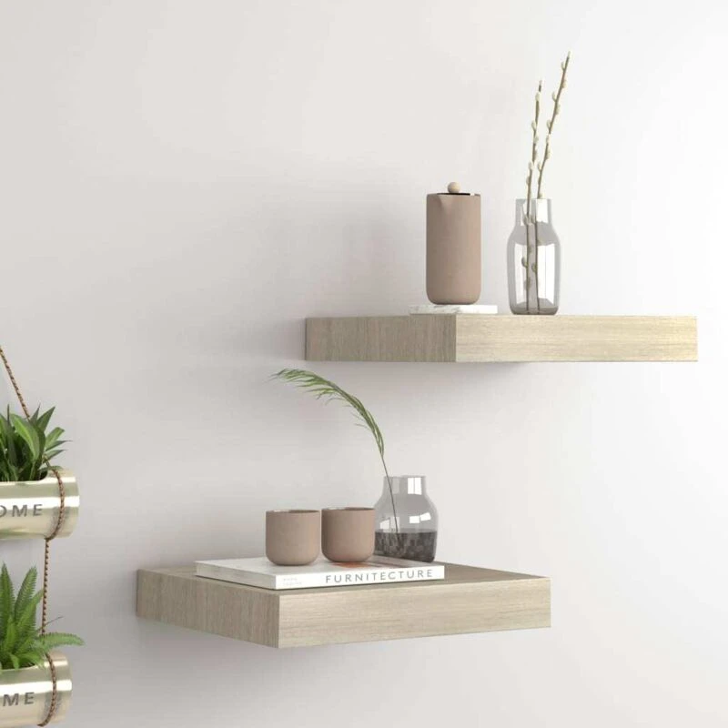 Image of VIDAXL Vidaxl - Floating Wall Shelves 2 pcs Oak 23x23.5x3.8cm mdf 8720286074978