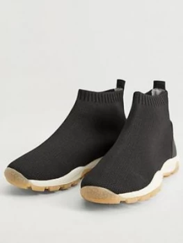 image of Mango Boys Sock Runner Trainers - Black