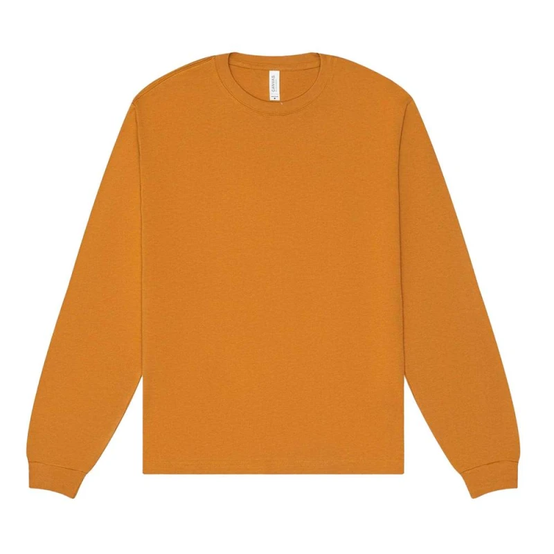 Image of Bella + Canvas Mens Heavyweight Boxy Long-Sleeved T-Shirt in Amber Size: XS Amber Male XS