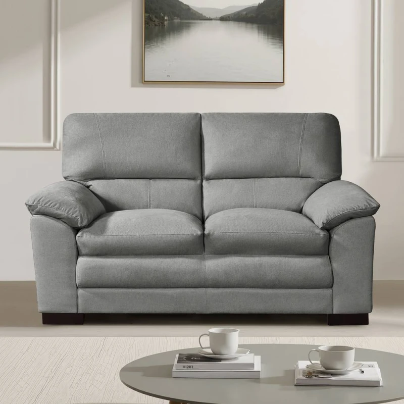 Image of Artemis Home Ramona soft fabric 2 seat sofa in Grey Size: 2 Seater Grey Unisex 2 Seater