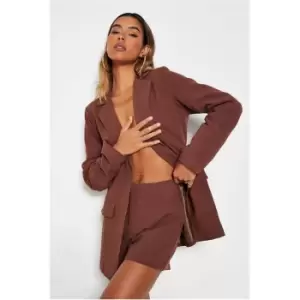 image of I Saw It First Chocolate Linen Oversized Blazer - Brown