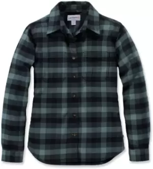 Image of Carhartt Hamilton Ladies Flannel Shirt, black-green, Size L for Women, black-green, Size L for Women