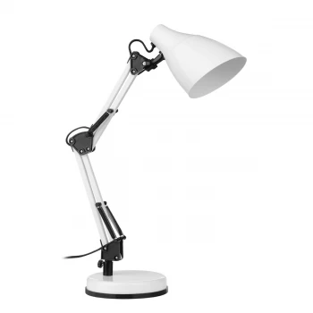 Image of Premier Housewares Table Lamp Fully Adjustable in White Metal