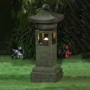 Image of Gudrum Oriental Pagoda LED Garden Water Feature