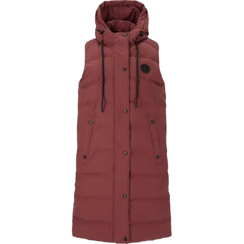 Image of Weather Report Womens Weather Report Chief Long Puffer Vest Rouge Female 38