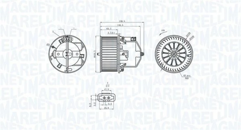 Image of MAGNETI MARELLI Heater blower motor MAGNETI MARELLI 069412360010
