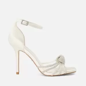 Image of Dune Morella Embellished Satin Heeled Sandals - UK 8