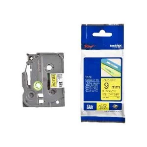 Image of Brother P-touch 9mm Black on Yellow TZE621 Labelling Tape