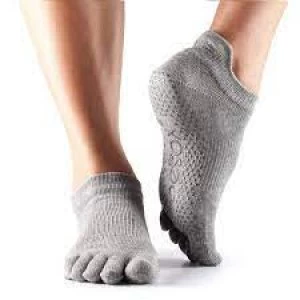 Image of Toesox Low Rise Full Toe Socks Heather rey Medium 6-8.5