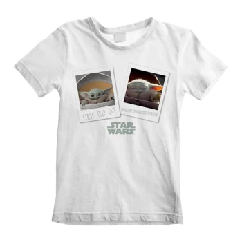 Image of Mandalorian - First Trip Out Unisex 12-13 Years T-Shirt - White
