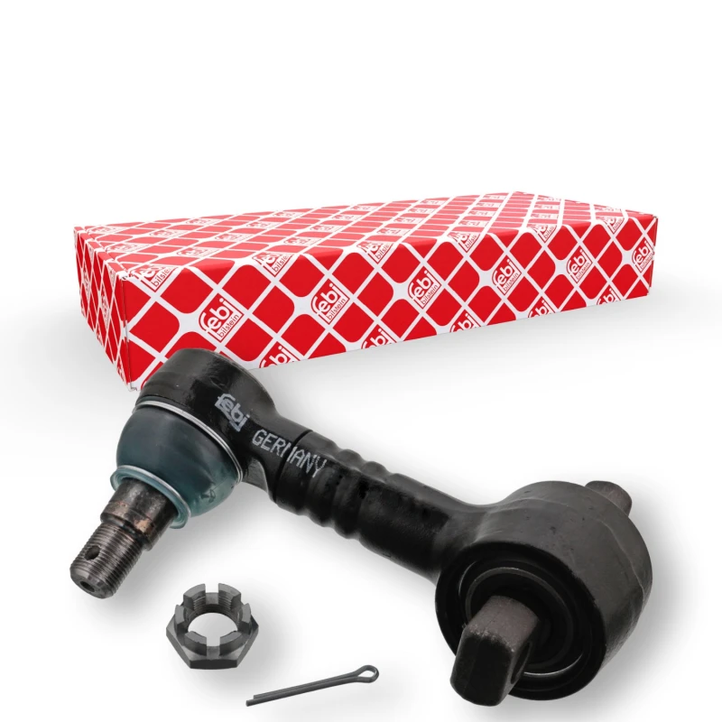 Image of FEBI BILSTEIN 45498 Anti-roll bar link Front Axle Right, with crown nut Link Stabiliser (3229)