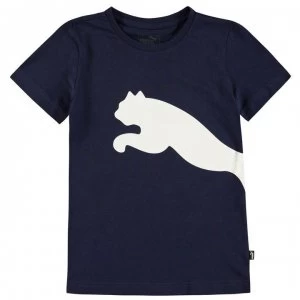 Puma Big Cat QT T Shirt Junior Boys - Navy