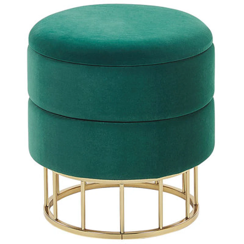 Image of Beliani Storage Pouffe Elgin Velvet Dark Green