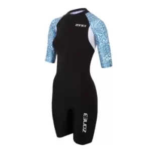 image of Zone3 Lava Short Sleeve Womens Trisuit - Black