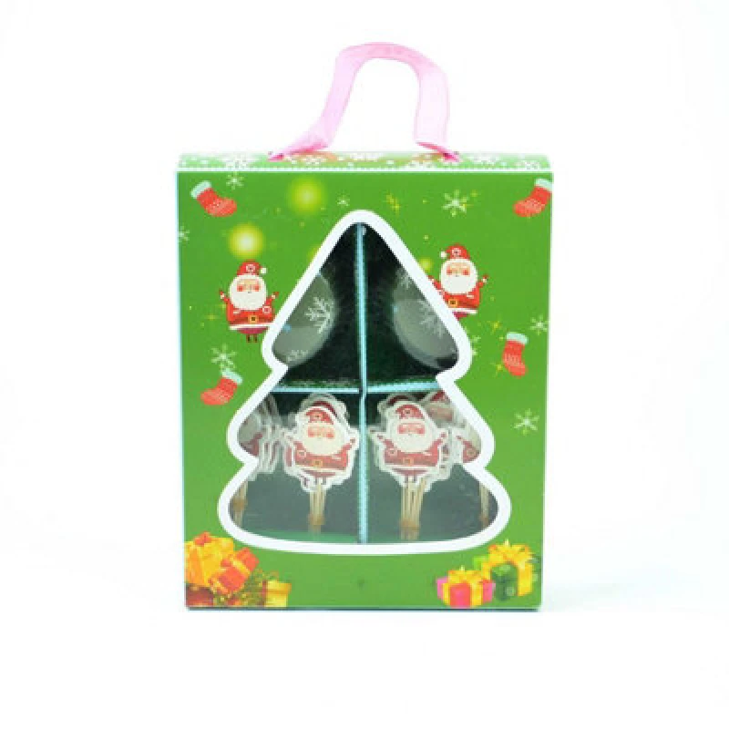 Image of Shatchi Christmas Xmas Cup Cases Caker Kit Party Table Decorations Toothpick, Multi Pink unisex