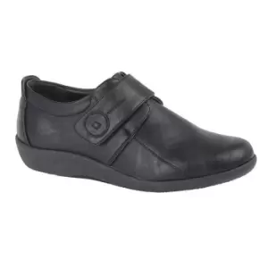 Image of Boulevard Womens/Ladies X Wide EE Fit Touch Fastening Bar Shoe (5 UK) (Black)