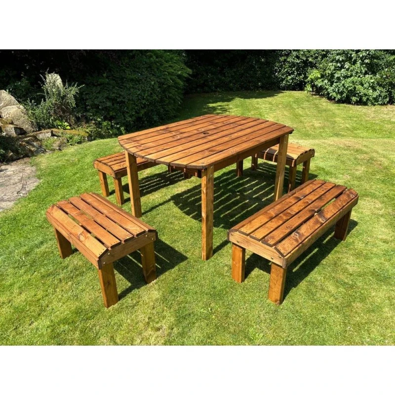 Image of Charles Taylor Six Seater Garden Furniture Rectangular Set - L245xW290xH80cm in Light Brown Light Brown Unisex