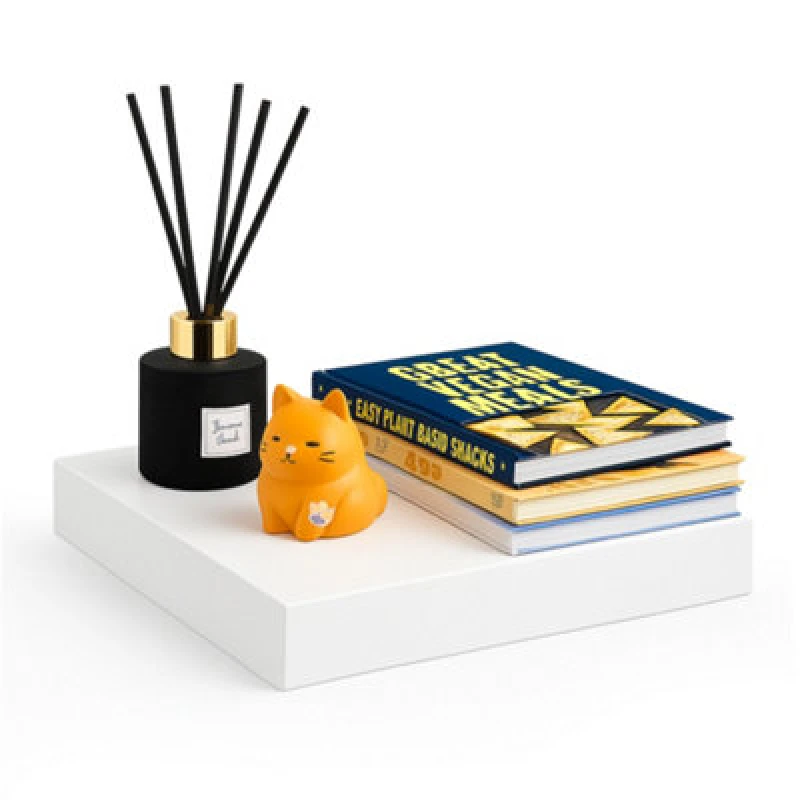 Image of Innoteck 30Cm High Gloss White Floating Wall Shelf 30Cm