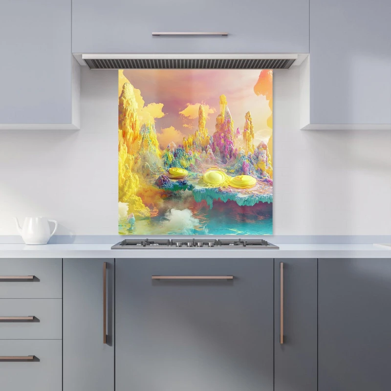 Image of Designer Kitchen Splashbacks Elena Sable: 00031 Kitchen Splashback Size: 600mm x 750mm Multicolor Unisex 600mm x 750mm